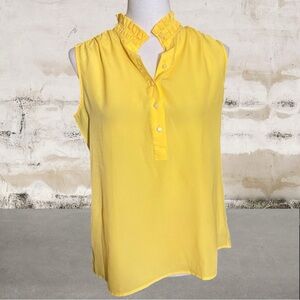 Kenar Yellow Ruffle Neck Blouse Size Small